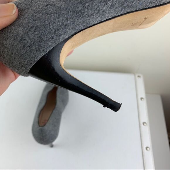 Anthropologie Plenty by Tracy Reese‎ Gray Flannel Heels Sz 6 Stiletto Heel - Picture 13 of 15